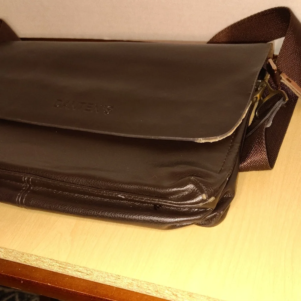 Brown Leather Messenger Bag By Danten's Peigrid